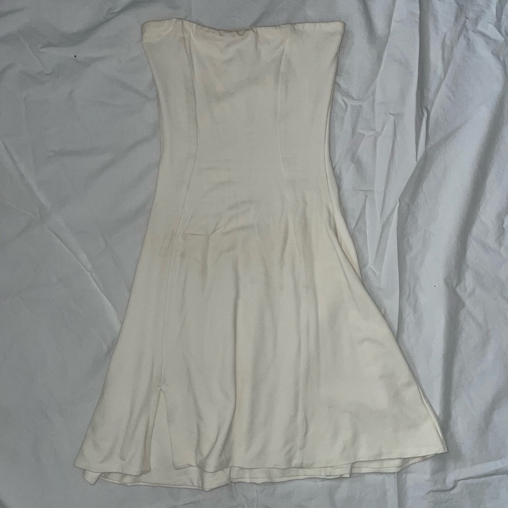 Oh Polly Cream Strapless Sundress for Weddings